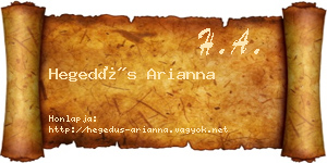 Hegedűs Arianna névjegykártya